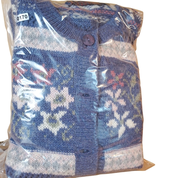 Glencraig Of Scotland Floral Knit Cardigan Sweater. 100% Wool. SMALL. #0170 - Picture 10 of 10